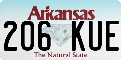 AR license plate 206KUE