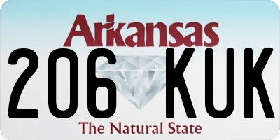 AR license plate 206KUK