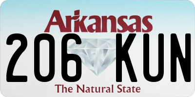 AR license plate 206KUN