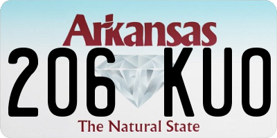 AR license plate 206KUO