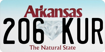 AR license plate 206KUR