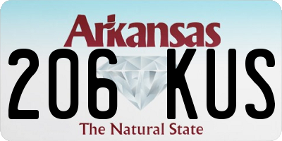 AR license plate 206KUS