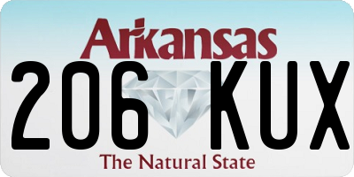 AR license plate 206KUX