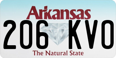 AR license plate 206KVO