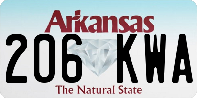 AR license plate 206KWA
