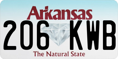 AR license plate 206KWB