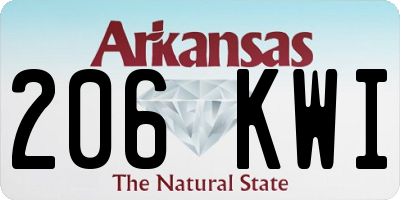 AR license plate 206KWI