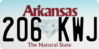 AR license plate 206KWJ