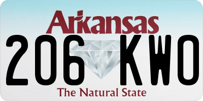 AR license plate 206KWO