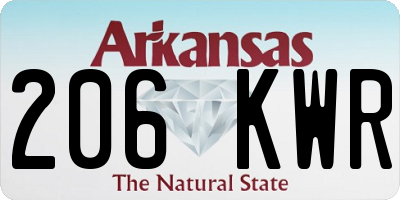 AR license plate 206KWR