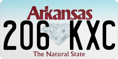 AR license plate 206KXC