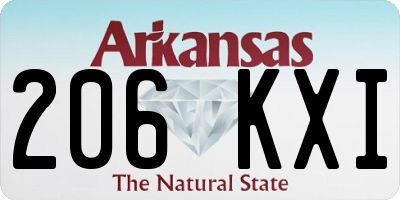 AR license plate 206KXI
