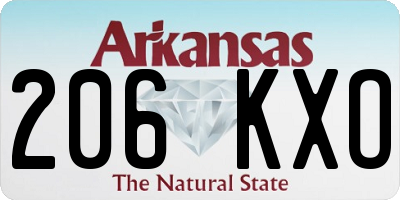 AR license plate 206KXO