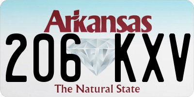 AR license plate 206KXV
