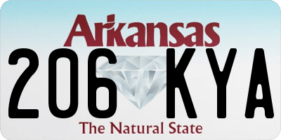 AR license plate 206KYA