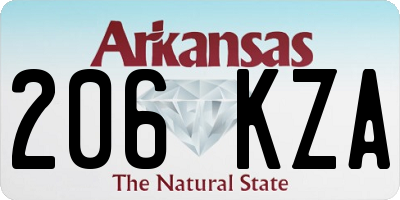 AR license plate 206KZA