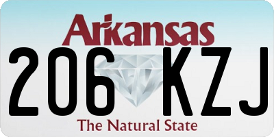 AR license plate 206KZJ
