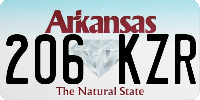 AR license plate 206KZR