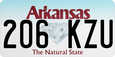 AR license plate 206KZU