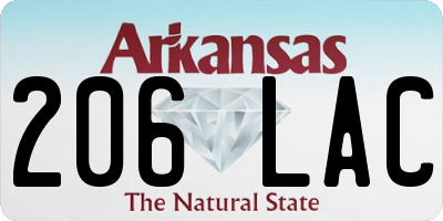 AR license plate 206LAC