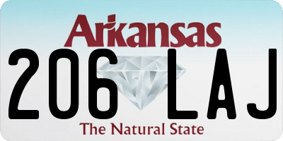 AR license plate 206LAJ