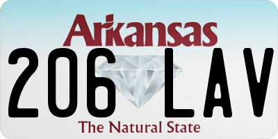 AR license plate 206LAV