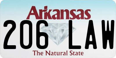 AR license plate 206LAW