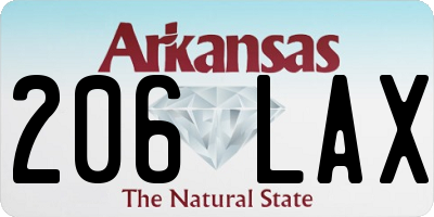 AR license plate 206LAX