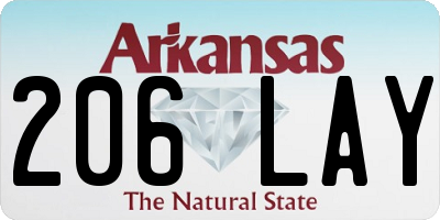 AR license plate 206LAY