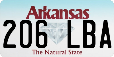 AR license plate 206LBA