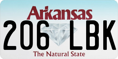 AR license plate 206LBK