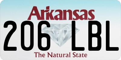 AR license plate 206LBL