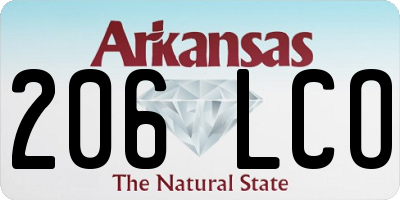 AR license plate 206LCO