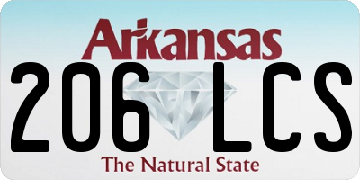 AR license plate 206LCS