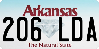 AR license plate 206LDA