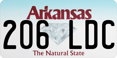 AR license plate 206LDC