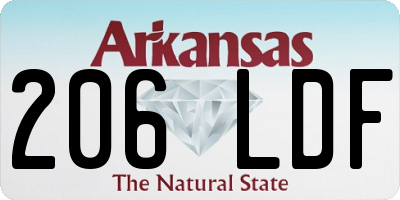 AR license plate 206LDF