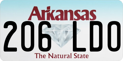AR license plate 206LDO