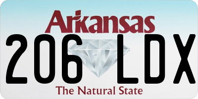 AR license plate 206LDX