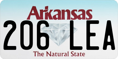 AR license plate 206LEA