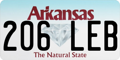 AR license plate 206LEB