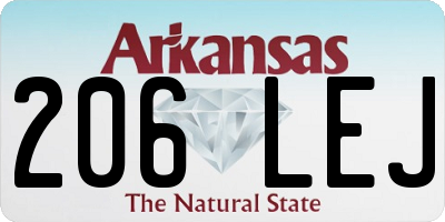 AR license plate 206LEJ