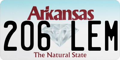 AR license plate 206LEM