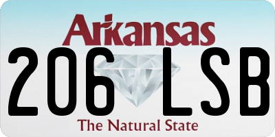 AR license plate 206LSB