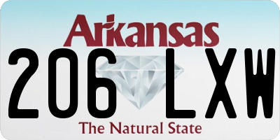 AR license plate 206LXW