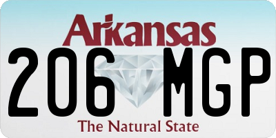 AR license plate 206MGP