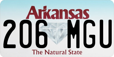 AR license plate 206MGU