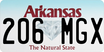 AR license plate 206MGX