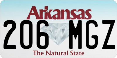 AR license plate 206MGZ
