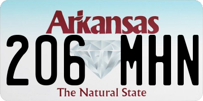 AR license plate 206MHN